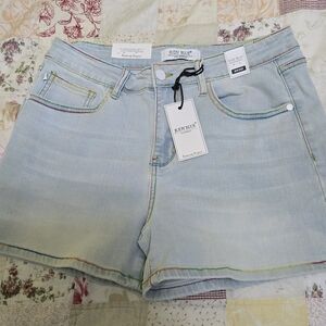 Judy Blue Pastel Stitch Light Denim Shorts
